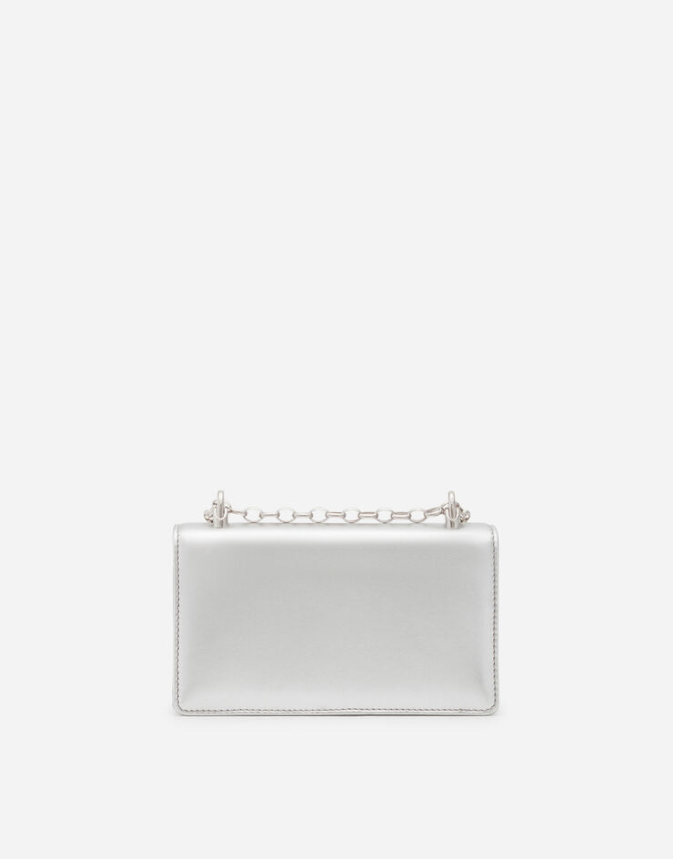 Dolce & Gabbana DG Girls phone bag in nappa mordore leather Silver BI1416AW121