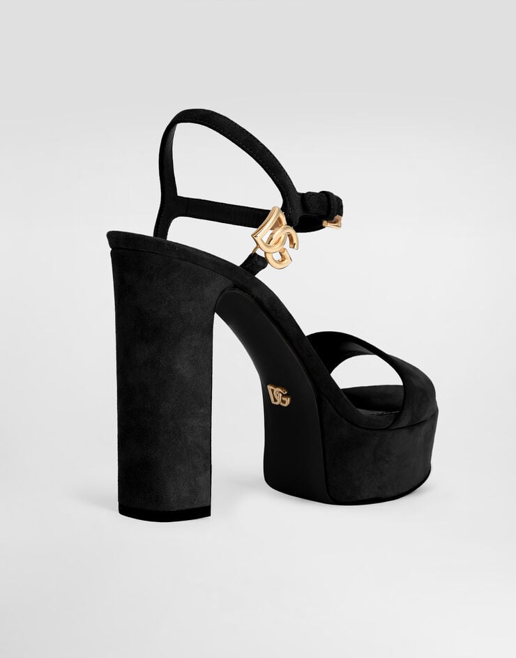 Dolce & Gabbana Suede platform sandals Black CR2027A1275