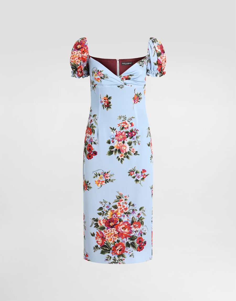 Flower bouquet-print dress