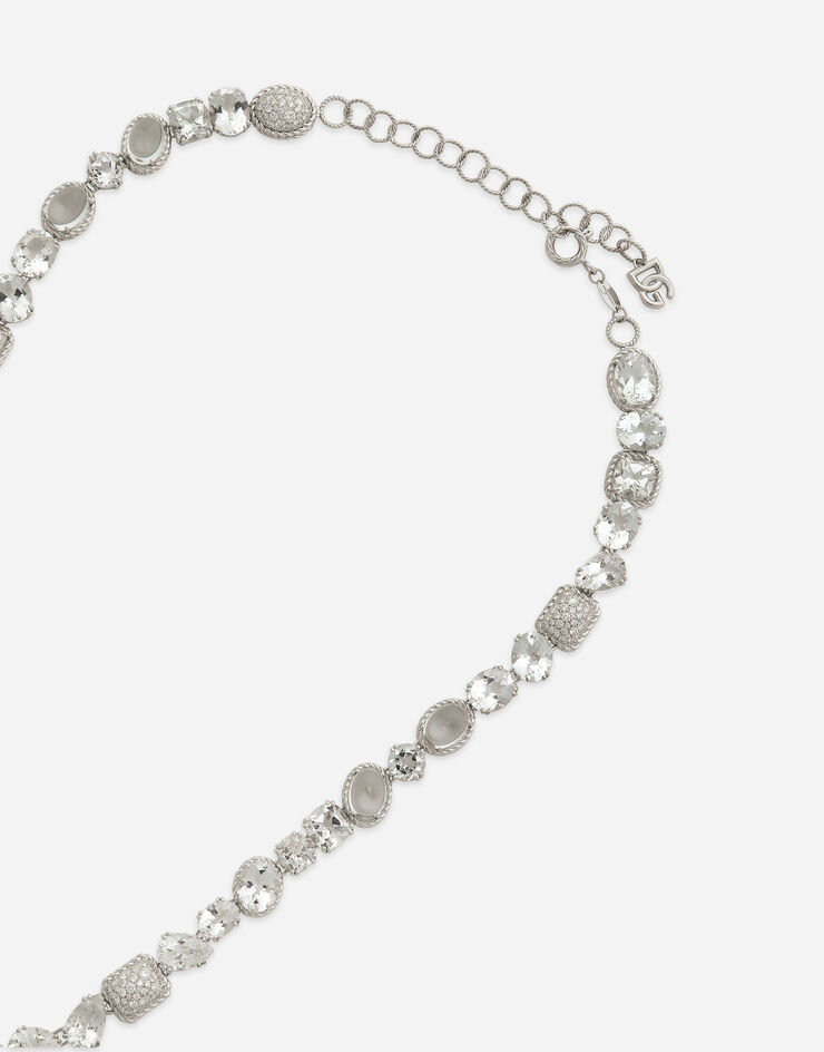 Dolce & Gabbana Anna necklace in white gold 18Kt and colorless topazes White WNQA2GWTPCO