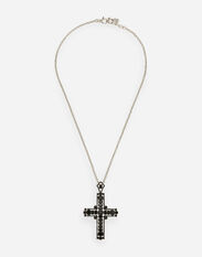 Dolce & Gabbana Necklace with rhinestone-detailed cross pendant Black BJ0820AP599