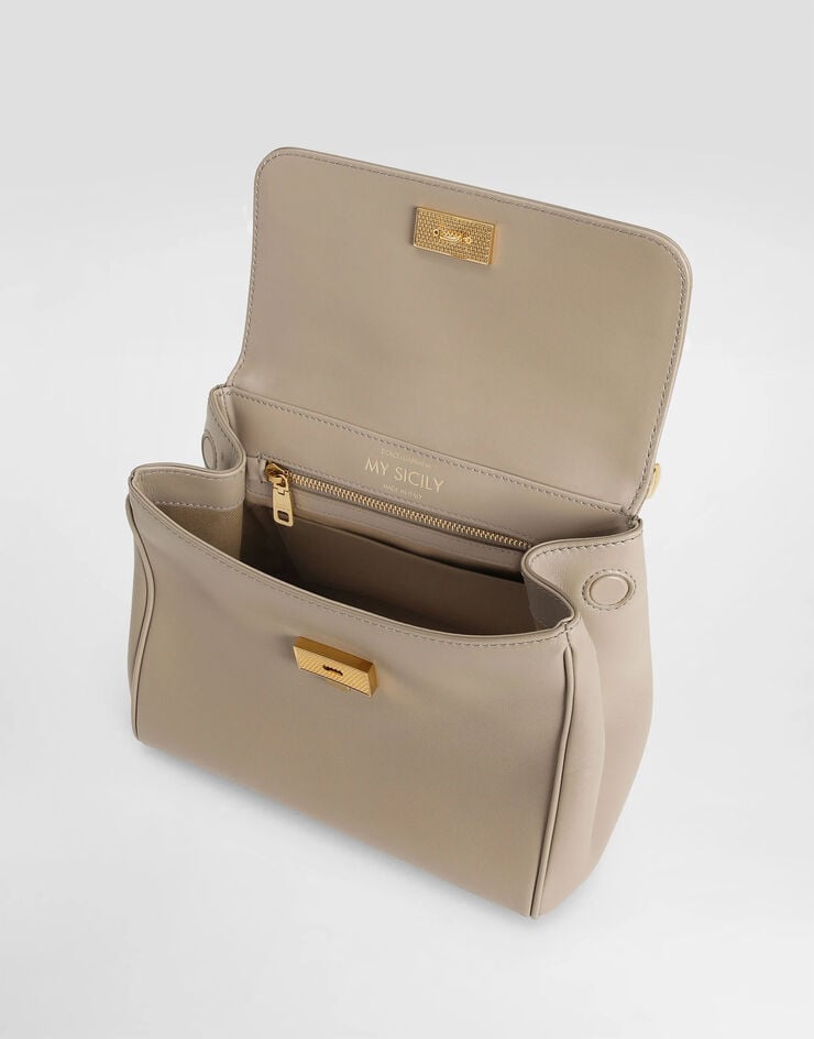 Dolce & Gabbana My Sicily plongé calfskin bag Beige BB7781B7321