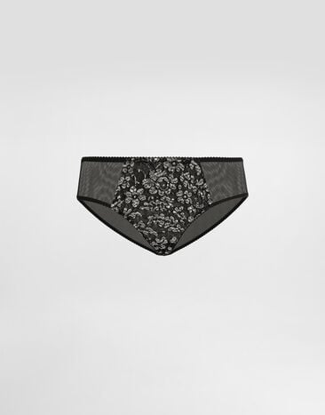 Dolce & Gabbana Slip aus Tüll und Spitze Black O2F63TON0BJ