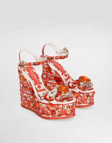 Dolce & Gabbana Majolica-print brocade sandals Multicolor CZ0335AB826
