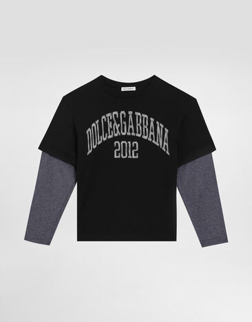 Dolce & Gabbana T-shirt in jersey con ricamo Dolce&Gabbana Multicolore L4JTCYG7PIN