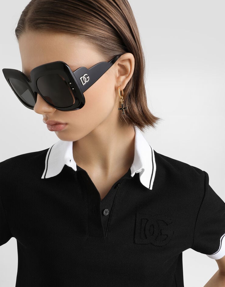 Dolce & Gabbana Polo en piqué avec broderie Dolce & Gabbana Polo en piqué avec broderie Noir F8V33ZGDDMH