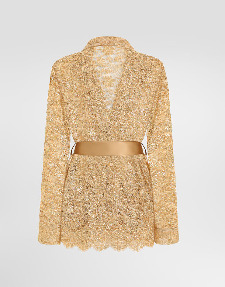 Dolce & Gabbana Lamé lace shirt Dolce & Gabbana Lamé lace shirt Gold F5U83TILMFJ