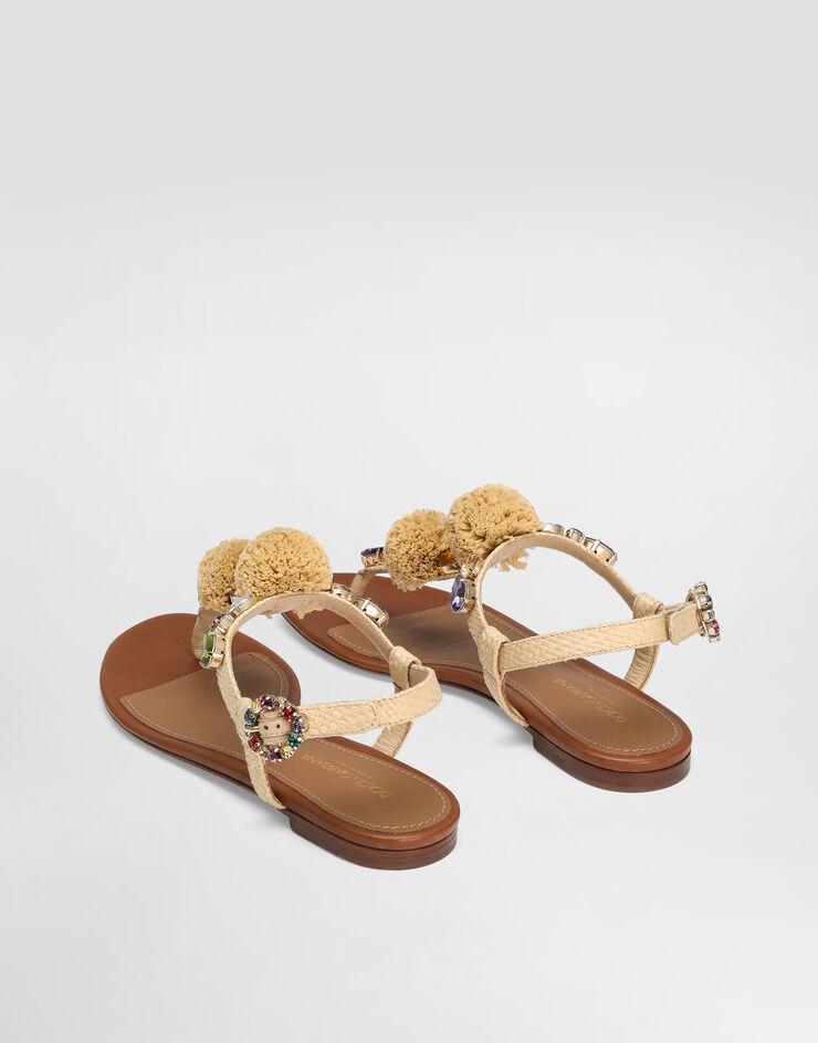 Dolce & Gabbana Crochet flip-flops with stones Multicolor CQ0656AG997