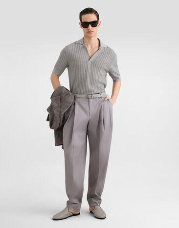 Dolce & Gabbana Silk polo shirt Dolce & Gabbana Silk polo shirt Grey GXZCKZJBSPV