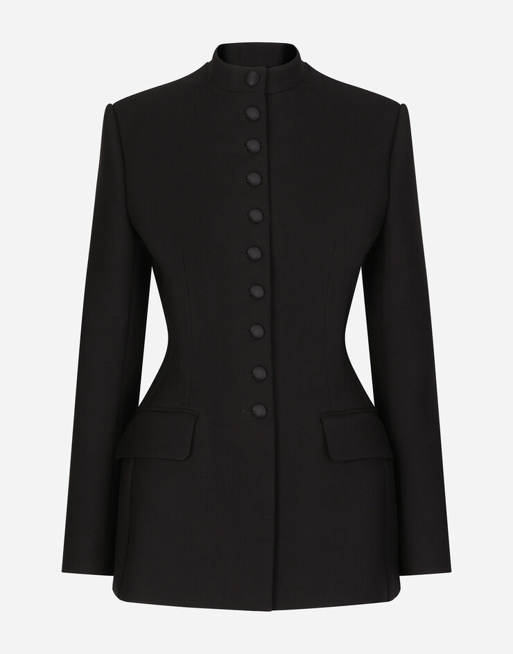Dolce&Gabbana Long single-breasted wool cady Dolce-fit jacket ブラック F26W6THUMTB