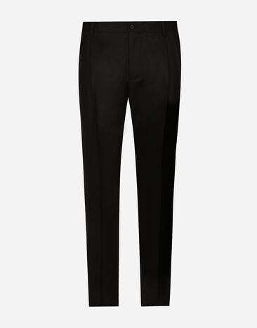 Dolce & Gabbana Tailored flannel pants Black GY6UETGI251