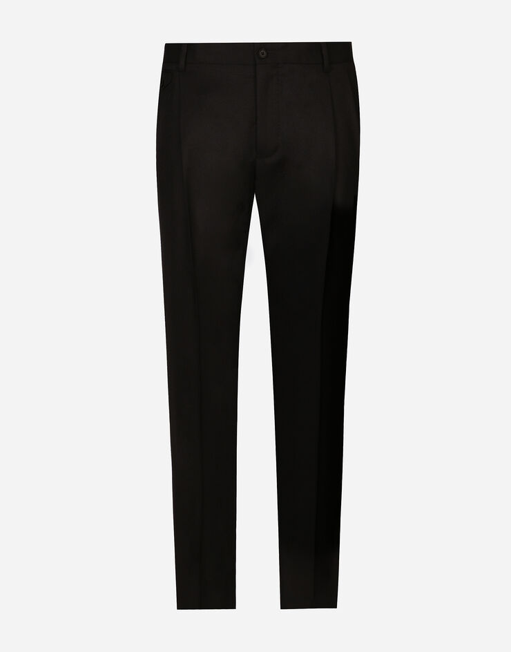 Dolce & Gabbana Sartoriale Hose aus Flanell Schwarz GY6UETGI251