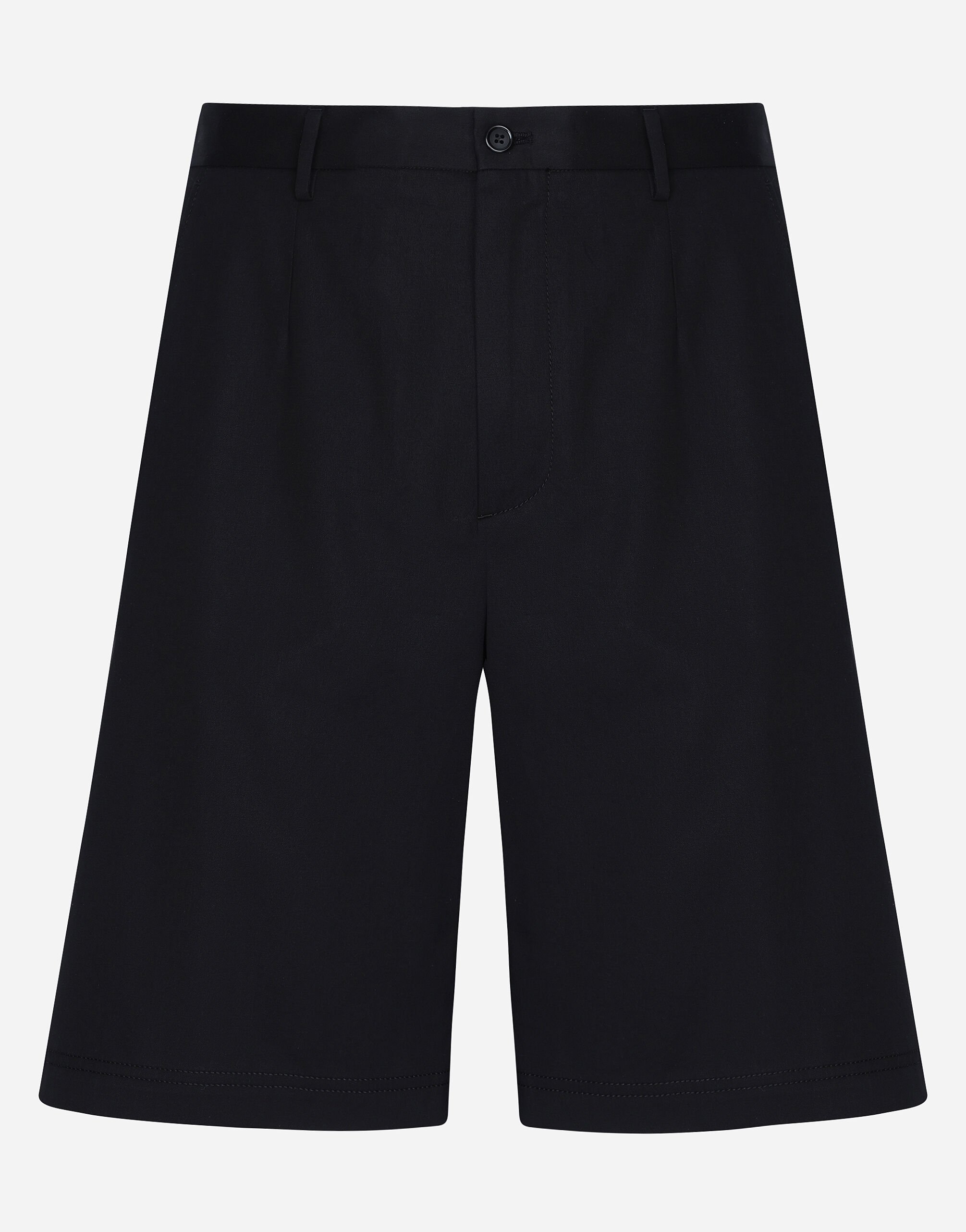 Dolce & Gabbana Stretch cotton shorts with branded tag Black G5JG4TFU5U8