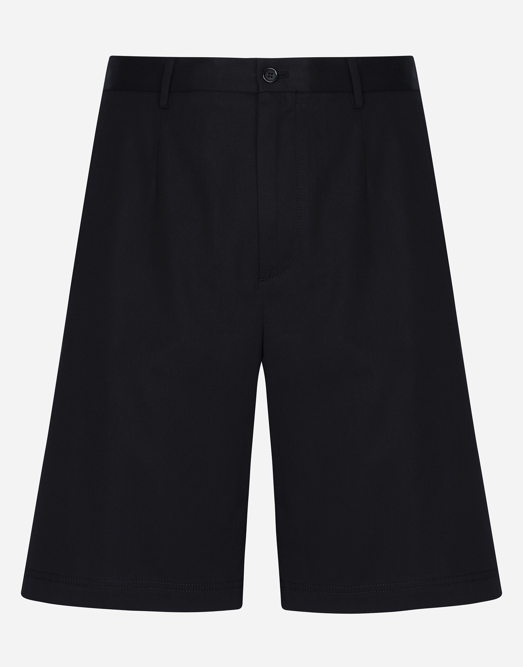 Dolce & Gabbana Bermudas de algodón elástico con placa con logotipo Negro G5JG4TFU5U8