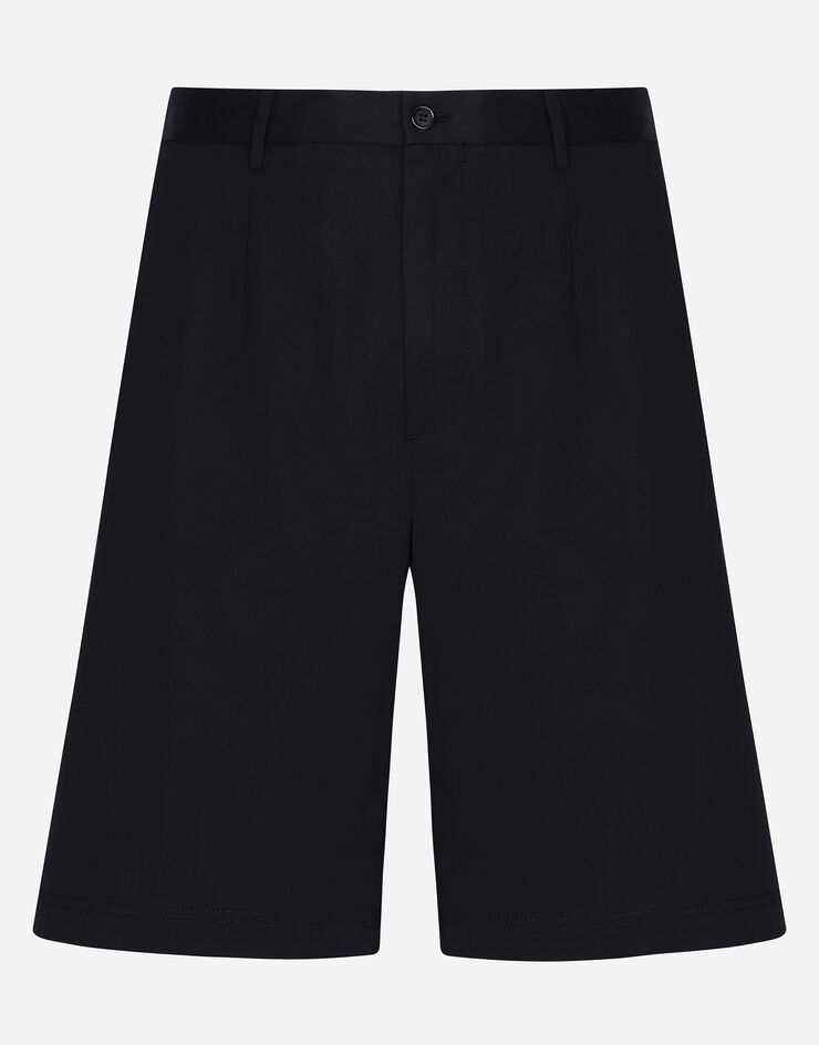 Dolce & Gabbana Bermudas de algodón elástico con placa con logotipo Negro GVC4HTFUFMJ