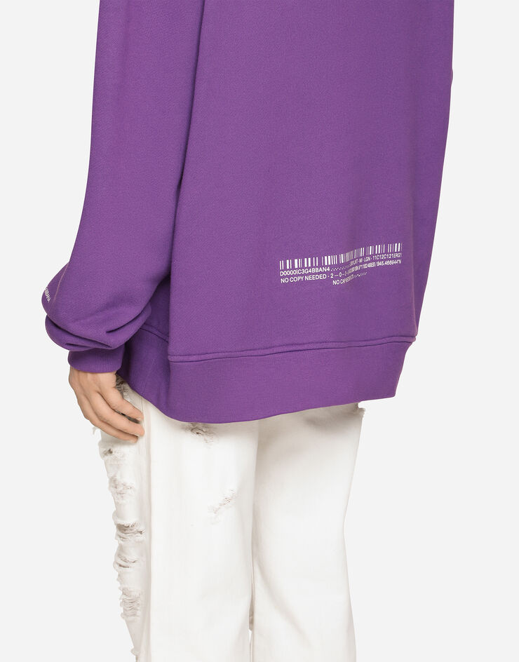 Dolce & Gabbana Jersey hoodie with DGVIB3 print Purple G9AKPTG7K3E