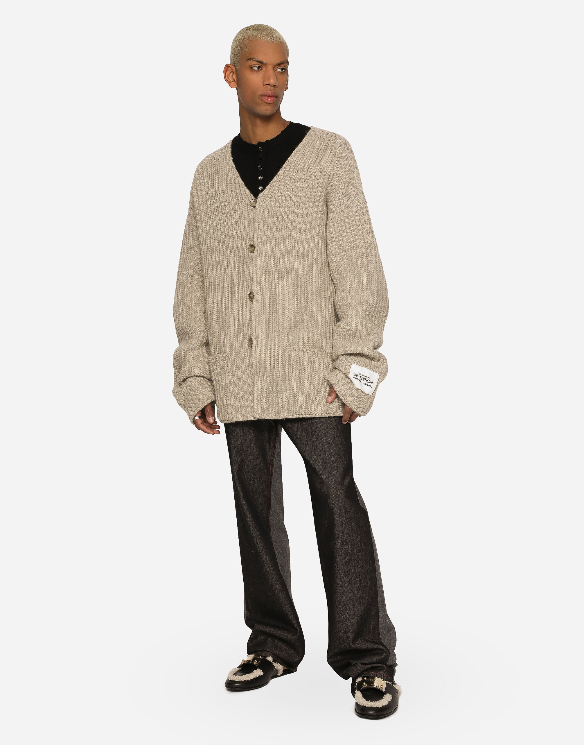 Mens wool deals cardigan with pockets
