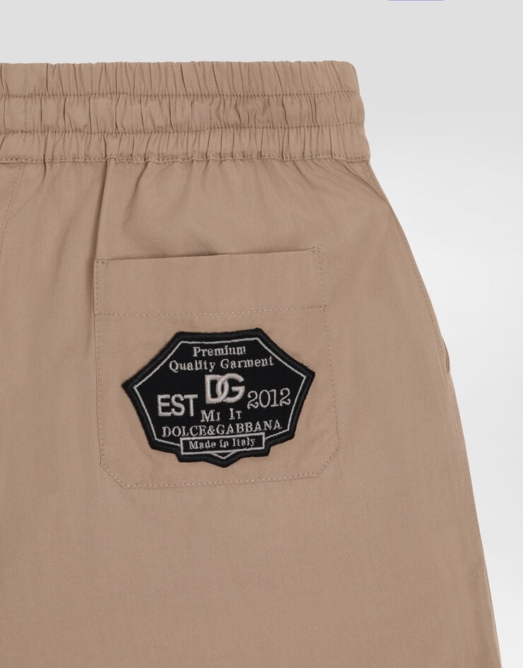 Dolce & Gabbana Bermudashorts aus Popeline mit DG-Patch Beige L43Q54G7P0L