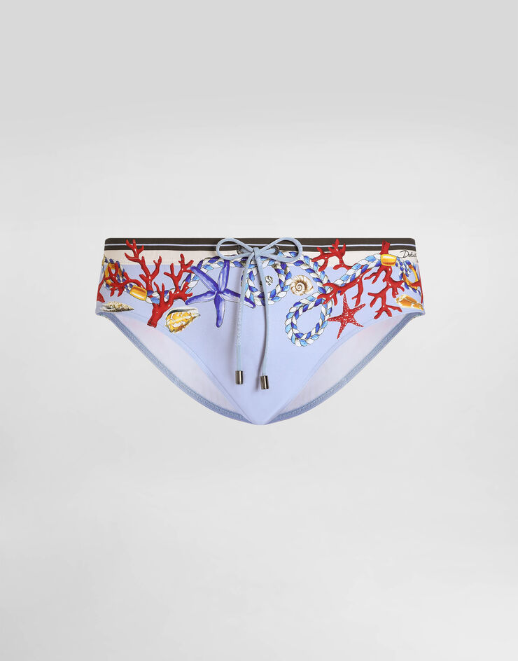 Dolce & Gabbana Shell-print swim briefs Multicolor M4A09JHPGGZ