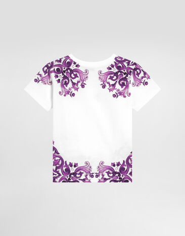 Dolce & Gabbana Majolica-print short-sleeved jersey t-shirt Multicolor L2JTKTII7H3