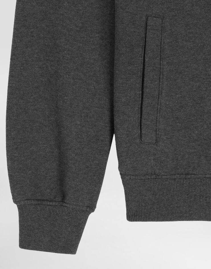 Dolce & Gabbana Jersey sweatshirt with heraldic patch Grey G9BGDZG7PZT