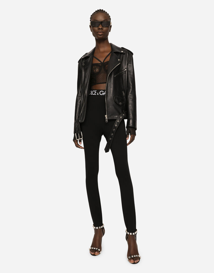 Dolce & Gabbana Leather biker jacket Black F9P52LHULRK