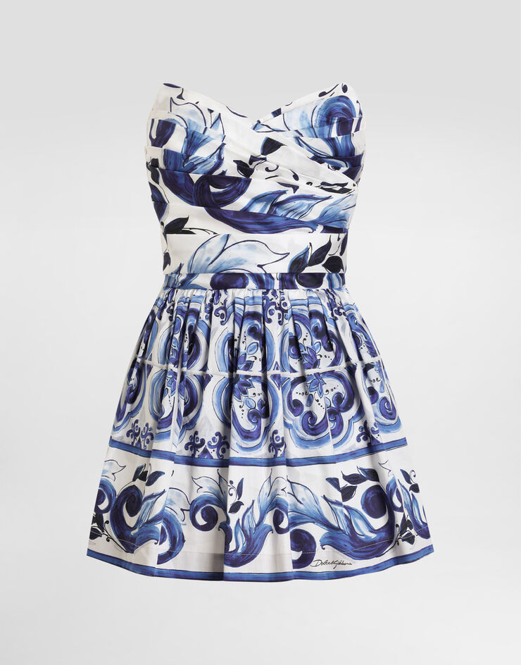 Dolce & Gabbana Majolica-print cotton satin dress Print I6KI3WHS5T1
