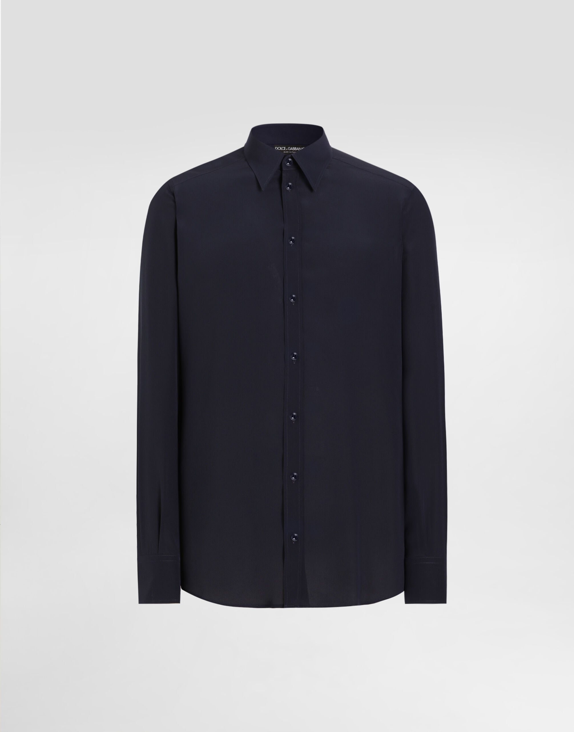 Blueのメンズ Silk crêpe de chine martini shirt | Dolce&Gabbana®