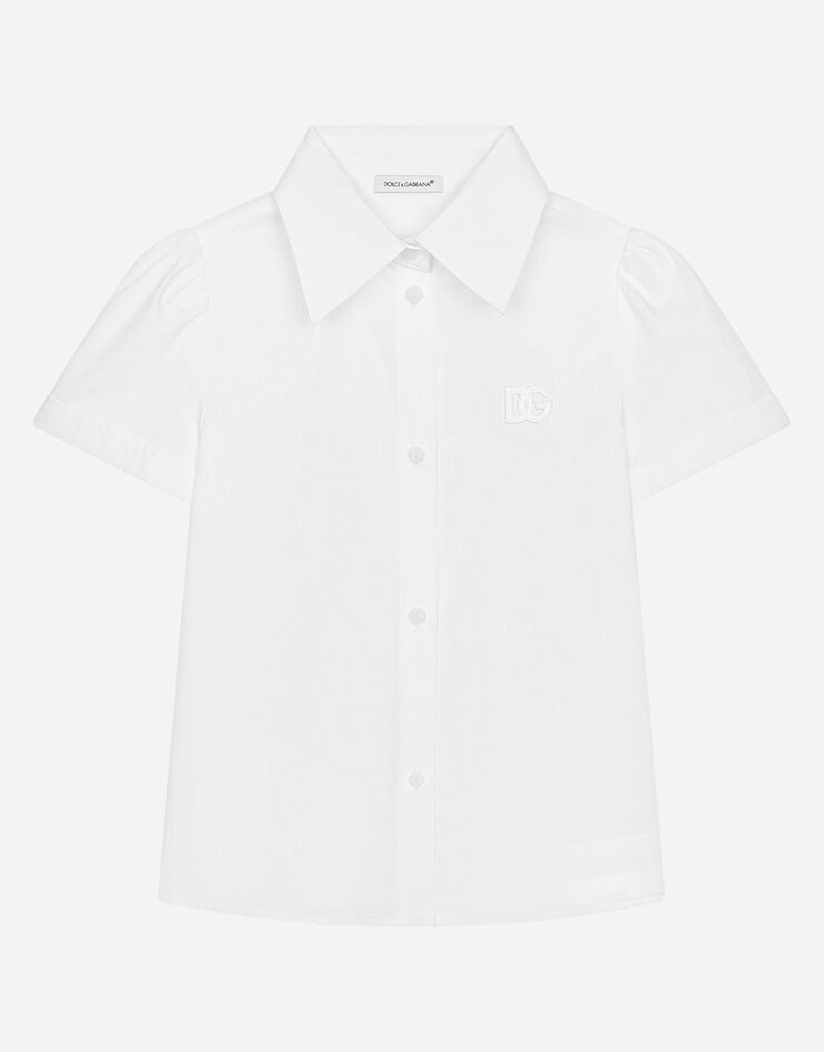 Dolce & Gabbana Cotton shirt with DG logo Blanco L55S82G7M4C