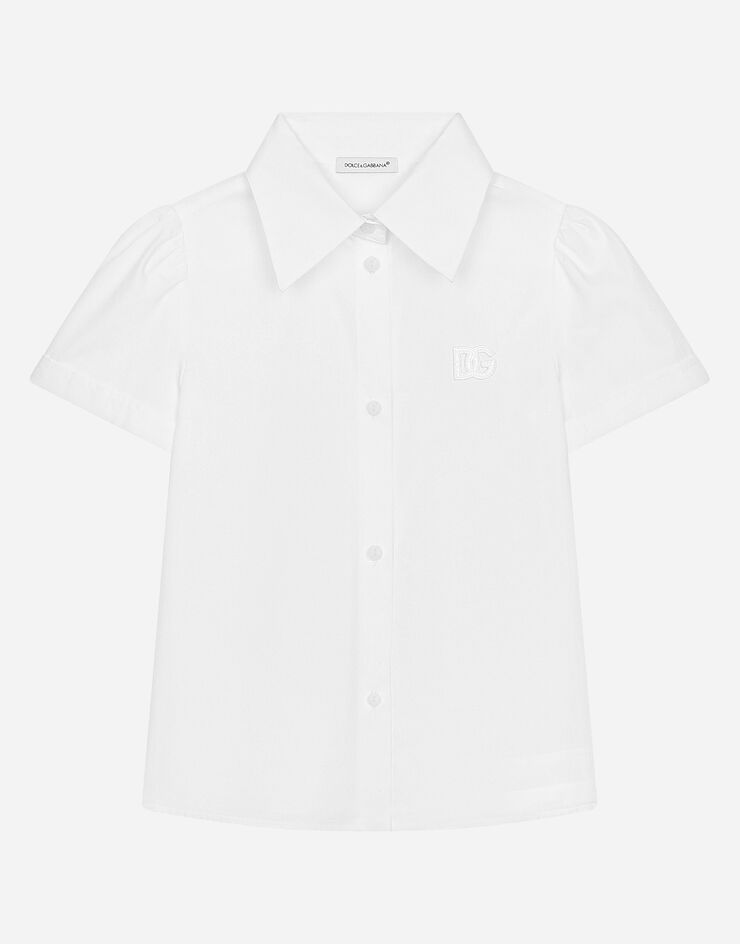 Dolce & Gabbana قميص قطني بشعار DG أبيض L55S82G7M4C