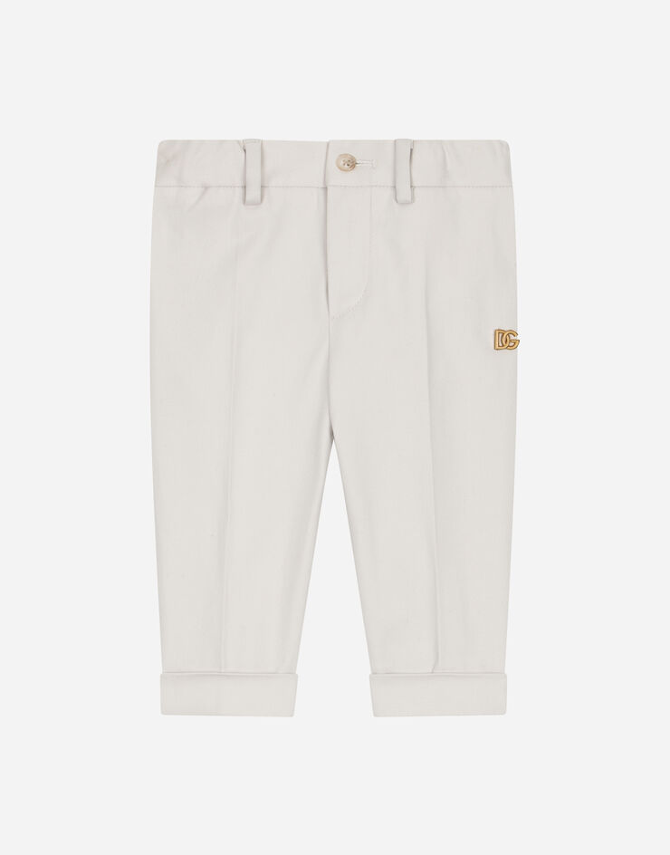 Dolce & Gabbana Pantalón de dril con logotipo DG Gris L13P93FUEE3