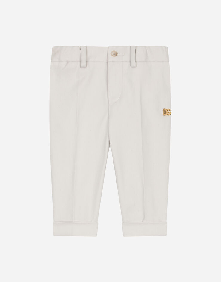 Dolce & Gabbana Drill pants with DG logo Grey L13P93FUEE3