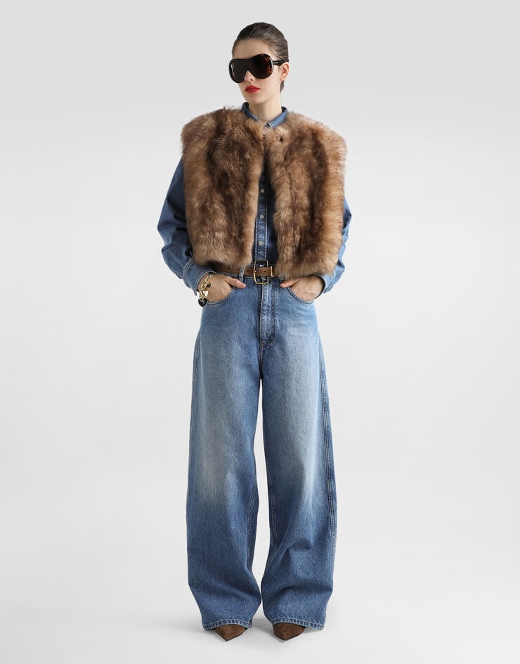 Dolce & Gabbana Fur vest Multicolor F0W6LFFUP98