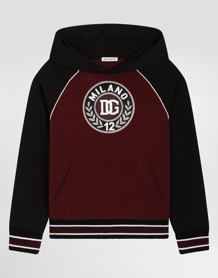 Dolce & Gabbana Hooded sweatshirt with embroidery Multicolor L4JWJWG7PUT