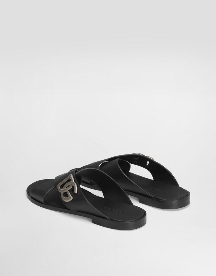 Georgia Sandals Silver Black Calfskin