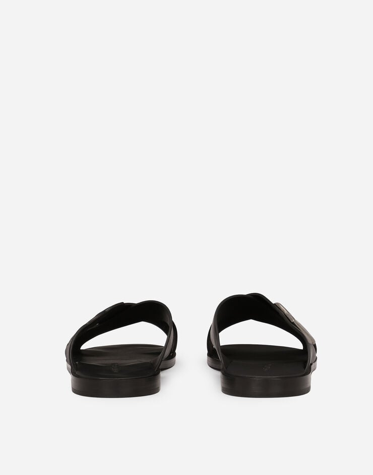 Dolce & Gabbana صندل من جلد عجل أسود A80440AO602