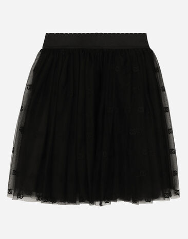 Dolce & Gabbana Tulle skirt with DG logo Black L54I86G7K7L
