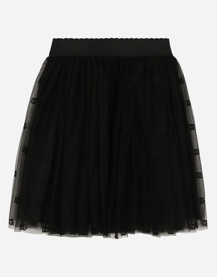 Dolce & Gabbana Tulle skirt with DG logo Black L54I86G7K7L