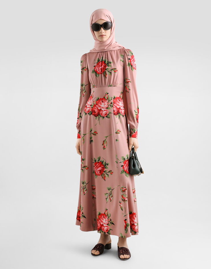 Dolce & Gabbana Rose bouquet-print charmeuse long dress Dolce & Gabbana Rose bouquet-print charmeuse long dress Multicolor F610OTFSA8Q