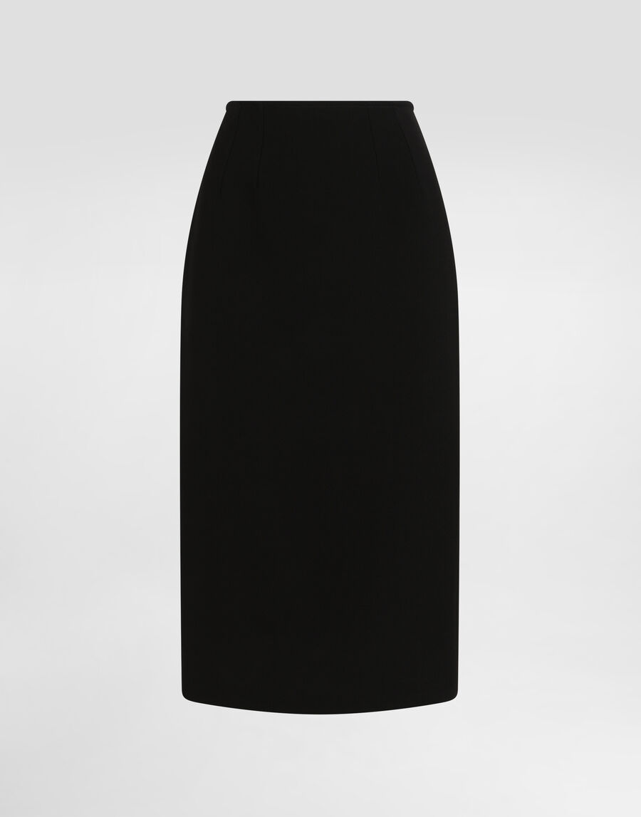 Double wool crêpe skirt