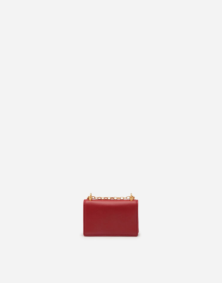 Dolce & Gabbana DG Girls micro bag in plain calfskin Red BI1398AW070