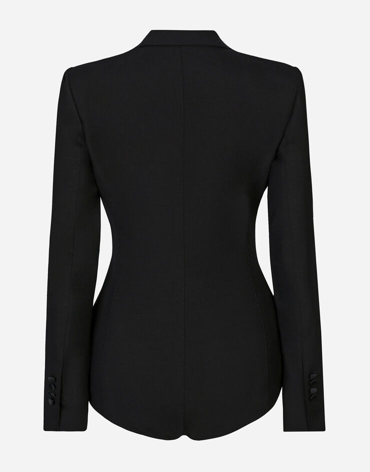 Dolce&Gabbana بودي جاكيت توكسيدو بصف أزرار مزدوج أسود F780JTGDBA8