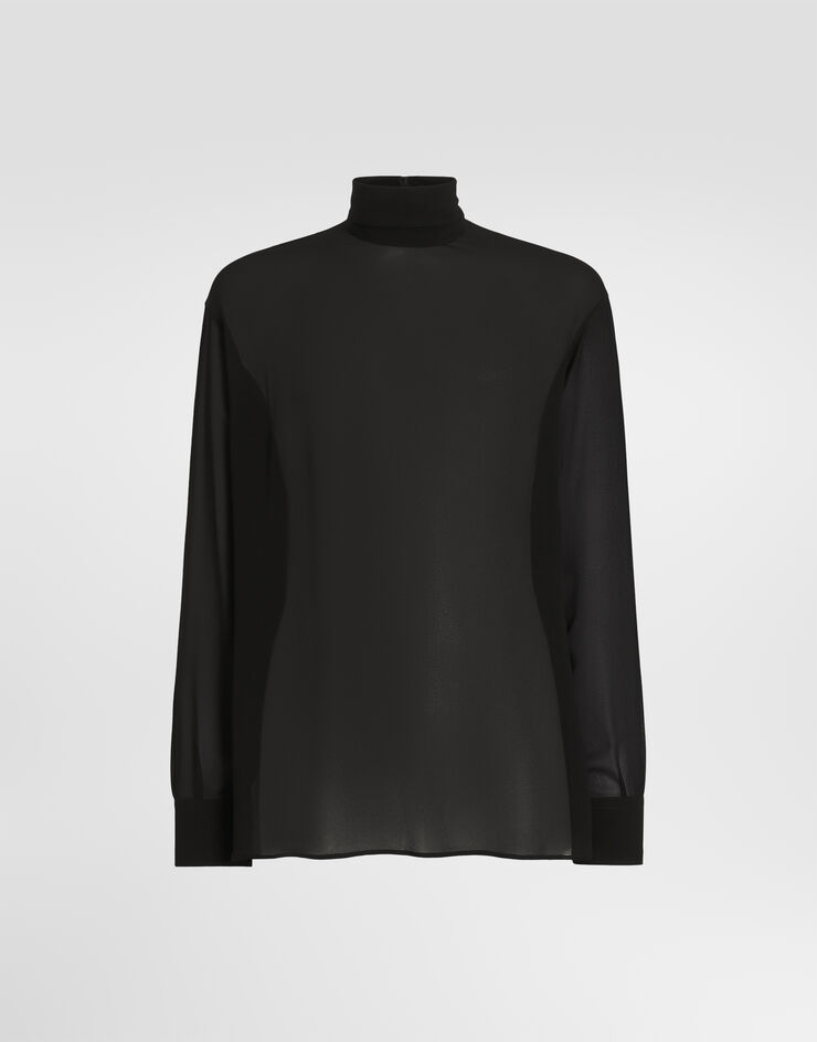 Dolce & Gabbana Silk georgette shirt Dolce & Gabbana Silk georgette shirt Black G8SD9TFU1AR