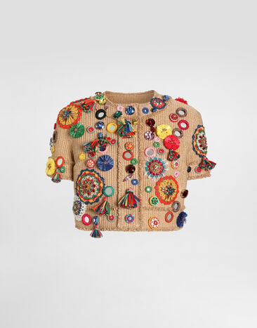 Dolce & Gabbana Chaqueta en rafia con aplicaciones Dolce & Gabbana Chaqueta en rafia con aplicaciones Multicolor F2JBKZFUTDW