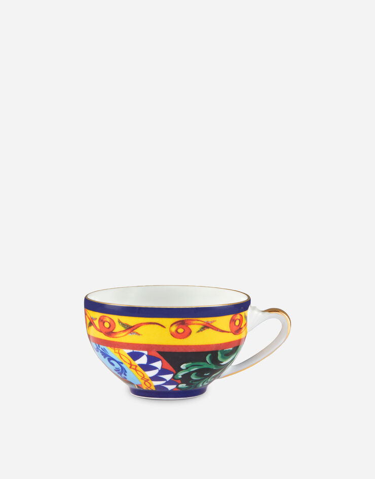 Dolce & Gabbana Tazza Tè con Piattino in Porcellana Multicolore TC0102TCA17