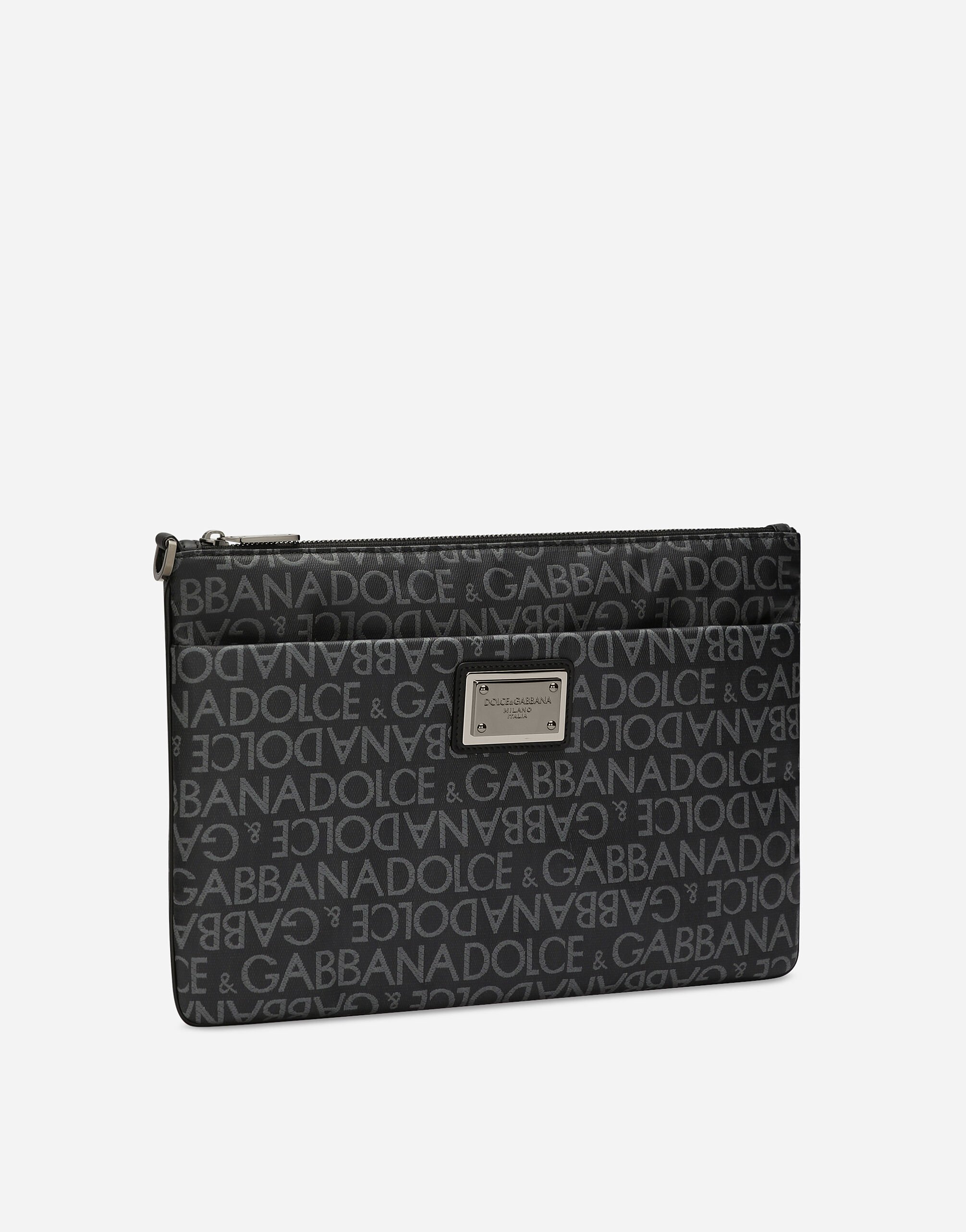 Cartera de mano de tejido jacquard revestido en Estampado de Hombre Dolce Gabbana