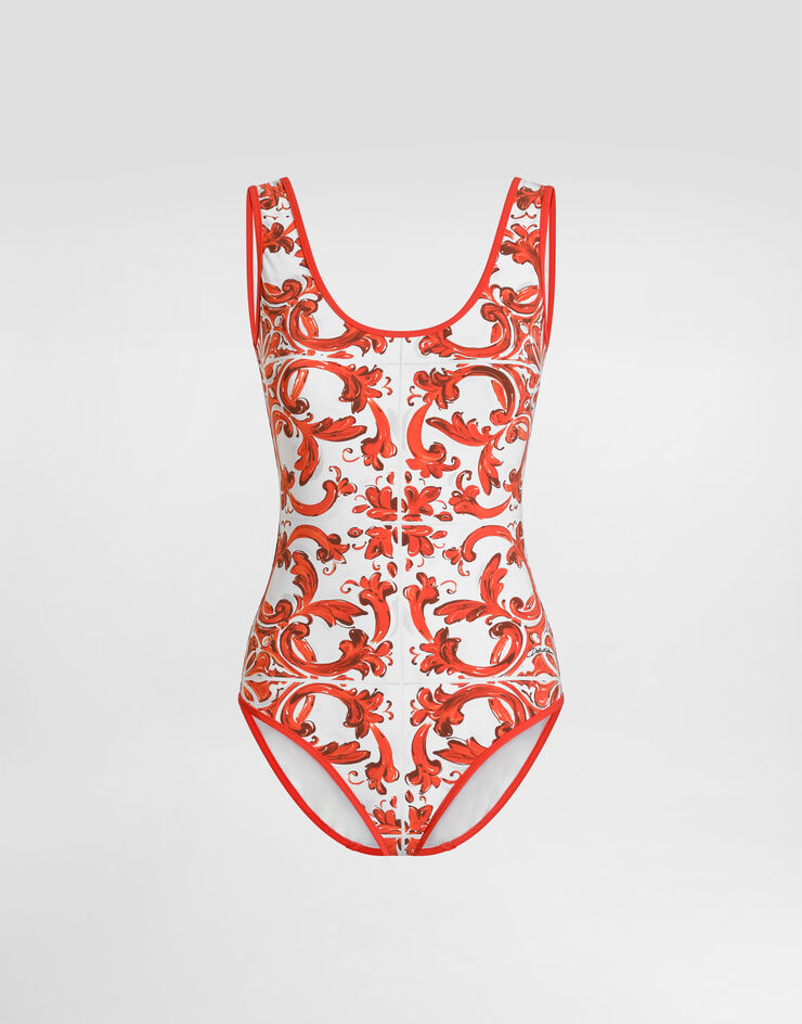 Dolce & Gabbana Majolica-print one-piece swimsuit Dolce & Gabbana Majolica-print one-piece swimsuit Multicolor O9A46JONO19
