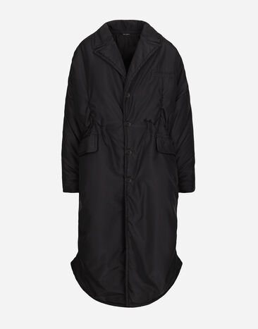 Dolce & Gabbana Single-breasted padded silk habotai coat Black G9ZB4TFJSB6