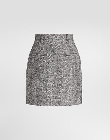Dolce & Gabbana Wool mini skirt Multicolor F4DFFTFCZAT