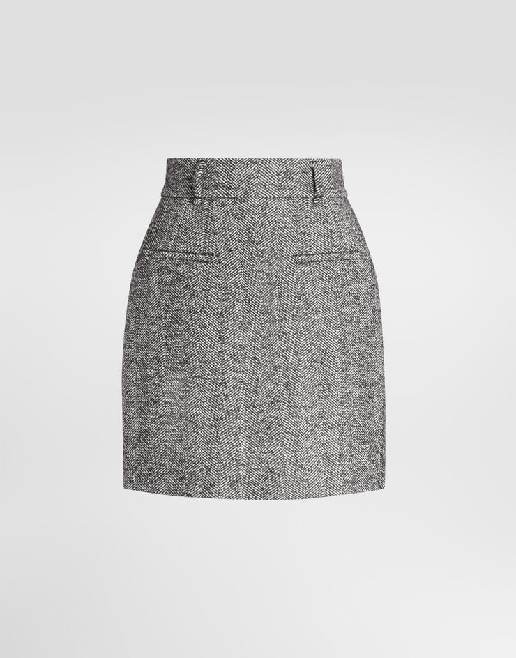 Dolce & Gabbana Wool mini skirt Multicolor F4DFFTFCZAT